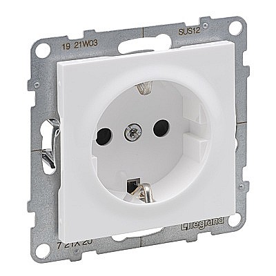 Legrand New Suno - Priza 2P+T, term aut. prot copii, alb Legrand New Suno