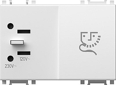 TEM - GAMA MODUL - Priza barberit 3M TEM alb
