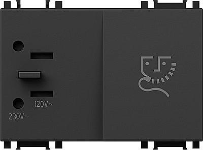 TEM - GAMA MODUL - Priza barberit  3M TEM negru