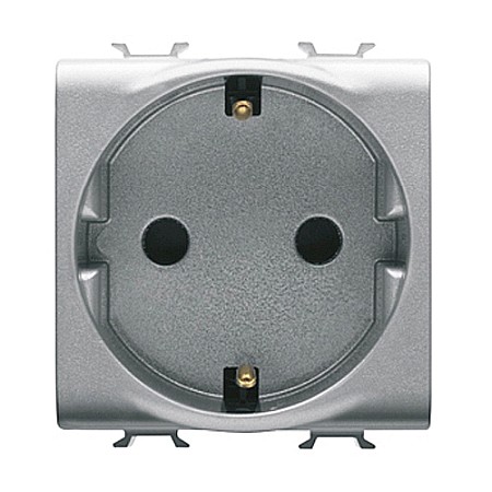 Gewiss Chorus - Priza cu Protectie Copii DE 250V 16A 2P+T 2 module CH/Gri Titan