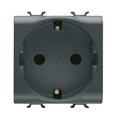 Gewiss Chorus - Priza cu Protectie Copii DE 250V 16A 2P+T 2 module CH/Negru Satin