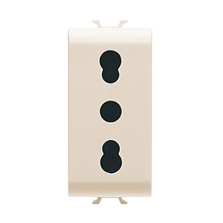 Gewiss Chorus - Priza cu Protectie Copii IT 250V 16A 2P+T bivalenta 1 modul CH/Ivoar