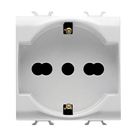 Gewiss Chorus - Priza cu Protectie Copii IT/DE 250V 16A 2P+E 2 module CH/Alb