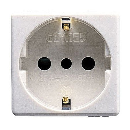 Gewiss System - Priza cu Protectie Copii IT/DE 250V 2P+E 16A 2 module SY/WH
