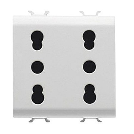 Gewiss Chorus - Priza dubla 2P+E 16A P17-11 2 module CH/Alb