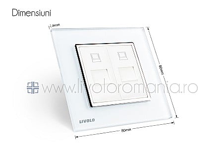 Priză dublă reţea calculator, 2xRJ45 alb [6]
