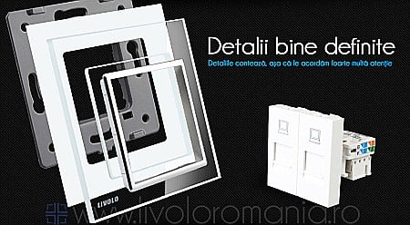 Priză dublă reţea calculator, 2xRJ45 alb [2]