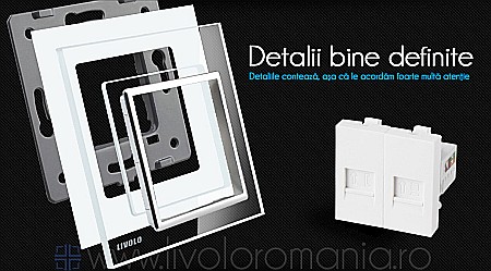 Priză dublă telefon + rețea calculator, RJ11+RJ45 negru [2]