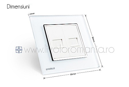 Priză dublă telefon + rețea calculator, RJ11+RJ45 negru [6]