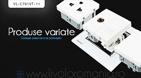 Priză dublă TV + telefon, TV+RJ11 negru [1]