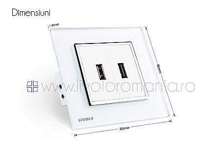 Priză dublă USB alb [6]