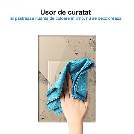 Priza dubla USB + USB tip C, cu rama sticla auriu [9]