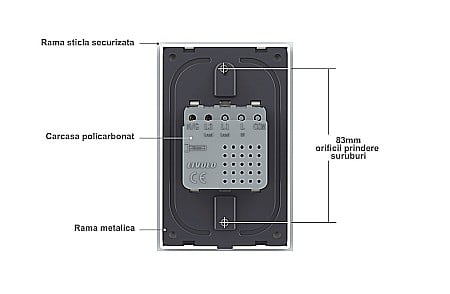 Priza dubla USB + USB tip C, cu rama sticla auriu [12]