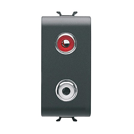 Gewiss Chorus - Priza RCA dublu 1modul CH/Negru Satin