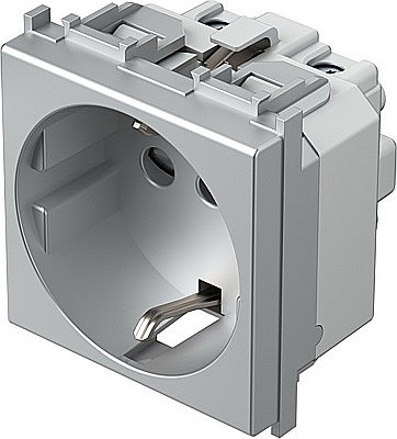 Priză SCHUKO 1P 16A TEM ST IP20 Argint [1]