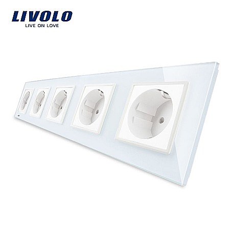 Prize - Priză Schuko Cvintuplă alb