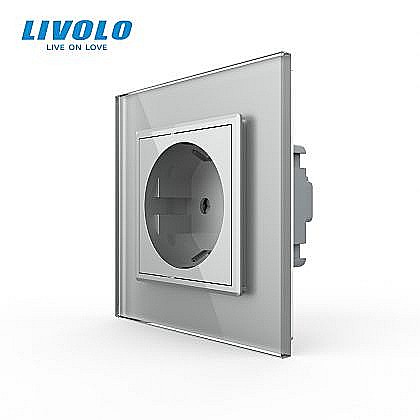 Livolo - Priză Schuko Simplă gri