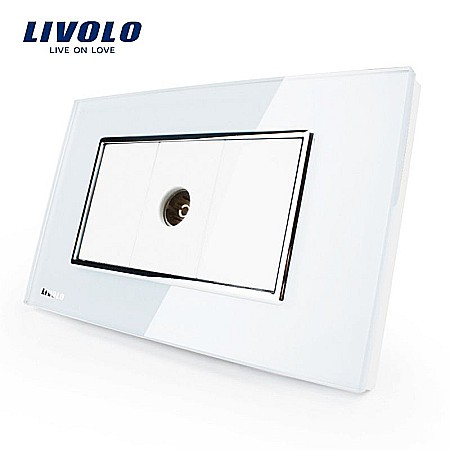 Livolo modular - Priza simpla TV alb