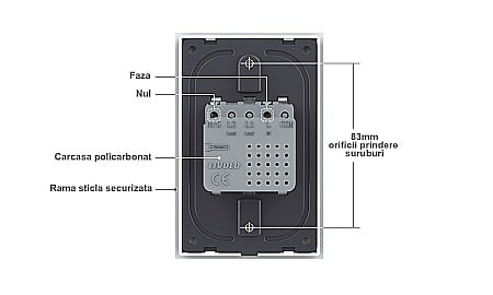 Priza simpla USB tip C, cu rama sticla gri [11]