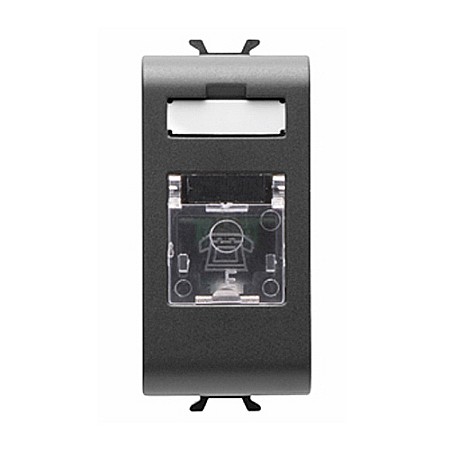 Gewiss Chorus - Priza telefon RJ11 1 modul CH/Negru Satin