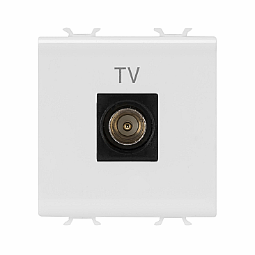 Aparataj modular - Priza TV Capat 2M Tata 9.5mm Alb, CHORUS