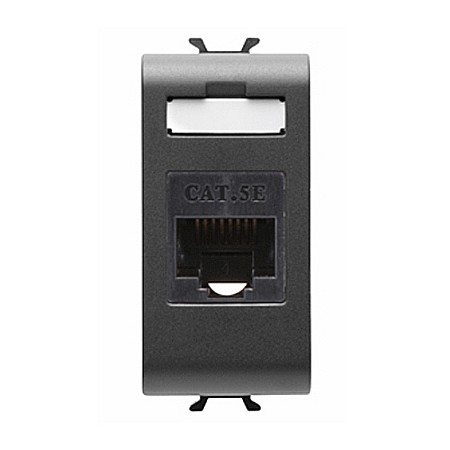 Gewiss Chorus - Priza UTP RJ45 cat 5e 1 modul CH/Negru Satin