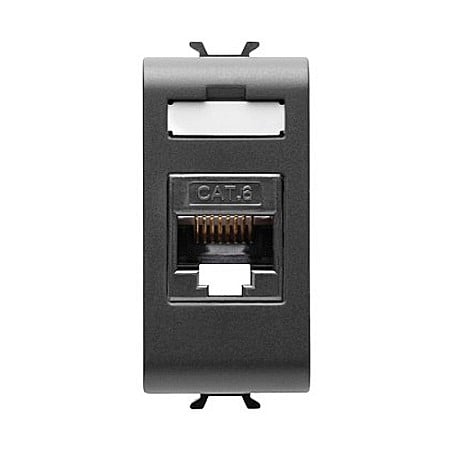 Gewiss Chorus - Priza UTP RJ45 cat 6 1 modul CH/Negru Satin