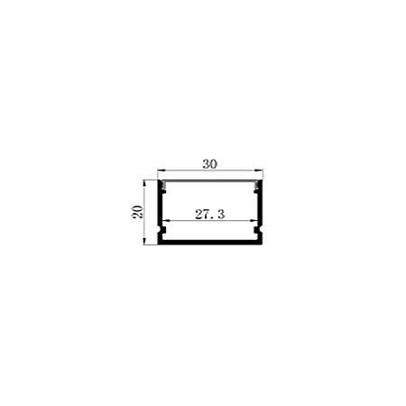 Profil aplicat din aluminiu anodizat pentru benzi LED, LMX-3020, LED Market, Culoare gri, Lungime 2m [1]