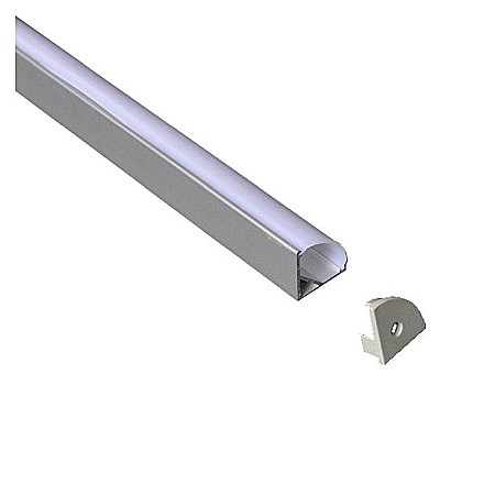 Profil banda LED - Profil de colt din aluminiu anodizat pentru benzi LED, LMX-1616, LED Market, Culoare gri, Lungime 2m
