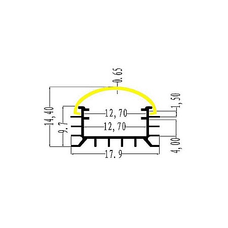 Profil Din Aluminiu Pentru Banda LED L001 2m [1]