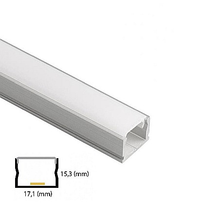 Profil banda LED - Profil Din Aluminiu Pentru Banda LED L006 2m