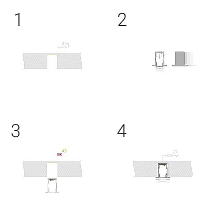 Profil incastrabil din aluminiu anodizat pentru benzi LED, L0021, LED Market, Culoare gri, Lungime 2m [1]
