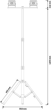 Proiector LED Slim SMD 2x20W  cu Trepied [1]