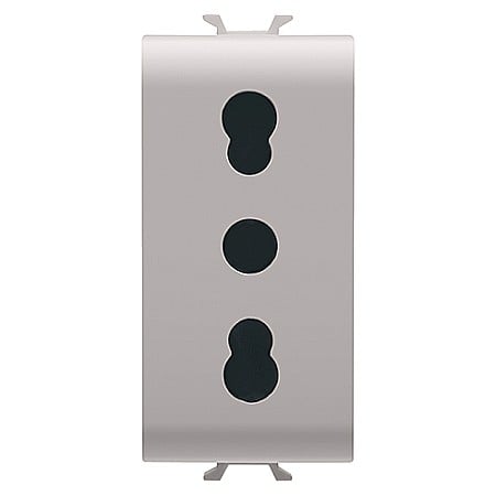 Gewiss Chorus - PRZ GW13203 Priza cu Protectie Copii IT 250V 16A 2P+T bivalenta 1 modul CH/Bej Satin