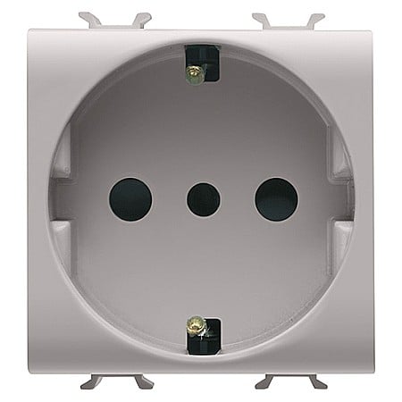 Gewiss Chorus - PRZ GW13205 Priza cu Protectie Copii 2P+E IT/DE 250V 16A 2 module CH/Bej Satin