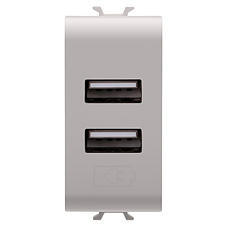 Gewiss Chorus - PRZ GW13450 Priza dubla USB 2.1A 1 modul CH/Bej Satin
