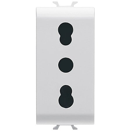 Gewiss Chorus - PRZ GW15203 Priza cu Protectie Copii IT 250V 16A 2P+T bivalenta 1 modul CH/Alb Satin
