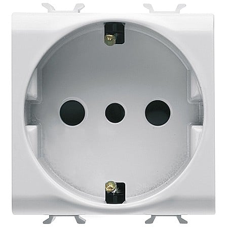 Gewiss Chorus - PRZ GW15205 Priza cu Protectie Copii 2P+E IT/DE 250V 16A 2 module CH/Alb Satin