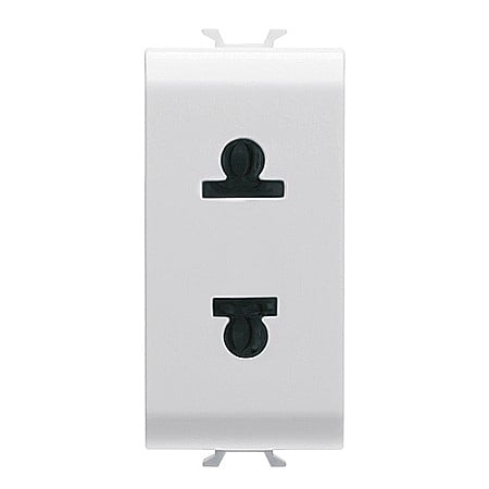 Gewiss Chorus - PRZ GW15287 Priza standard EU/USA 15A 2P 1 modul CH/Alb Satin