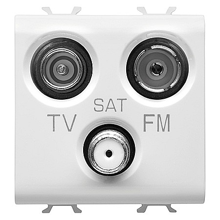 Gewiss Chorus - PRZ GW15382 Priza TV-SAT-FM CH/Alb Satin