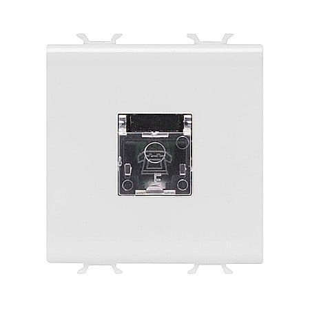 Gewiss Chorus - PRZ GW15409 Priza telefon RJ11 2 module CH/Alb Satin