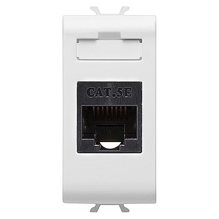 Gewiss Chorus - PRZ GW15421 Priza RJ45 UTP cat 5e 1 modul CH/Alb Satin