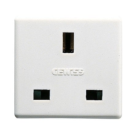 Gewiss System - PRZ GW20208 Priza cu Protectie Copii 2P+E UK 250V 13A 2 module SY/WH