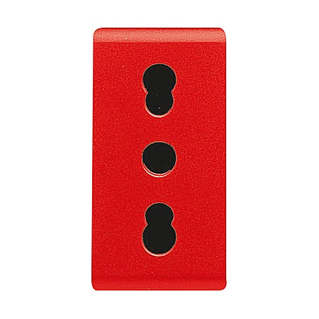 Gewiss System - PRZ GW20295 Priza cu Protectie Copii 2P+E IT 250V 16A bivalenta 1 modul SY/RED