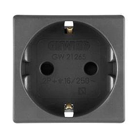 Gewiss System - PRZ GW21265 Priza cu Protectie Copii DE 250V 16A 2P+E 2 module SY/BK