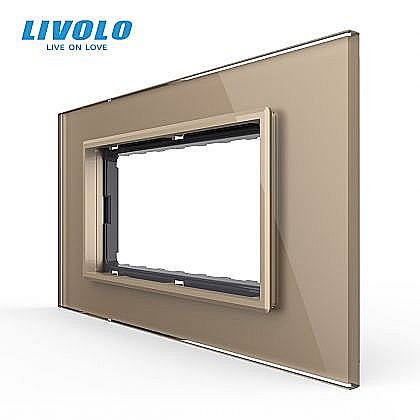 Livolo modular - Rama de sticla, standard italian, 4M auriu