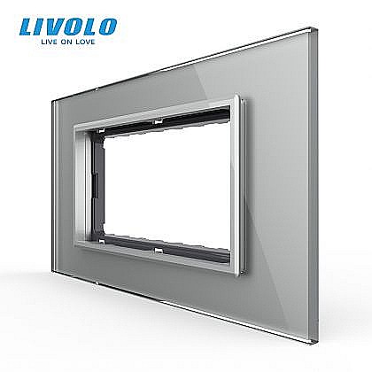 Livolo modular - Rama de sticla, standard italian, 4M gri