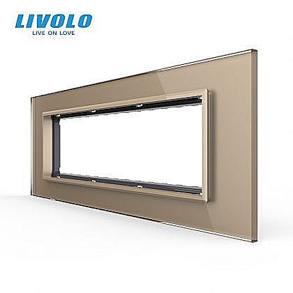 Livolo modular - Rama de sticla, standard italian, 7M auriu