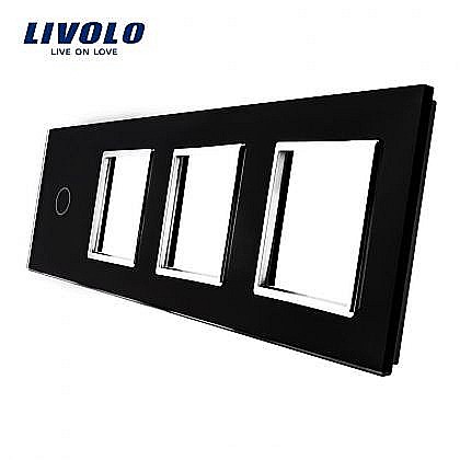 Livolo - Ramă Întrerupător simplu + Priză triplă negru