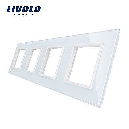 Livolo - Ramă Priză Cvadruplă alb